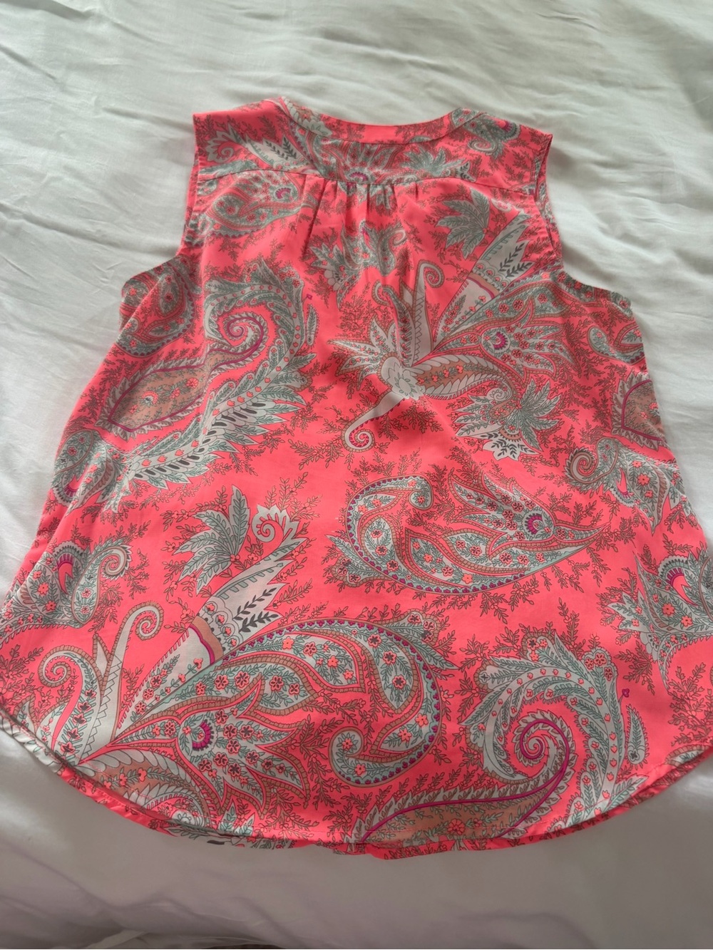 Women’s Coral Paisley Sleeveless Top